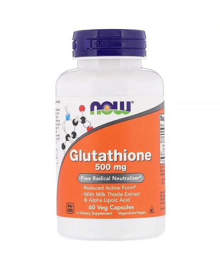 Глутатіон, Glutathione, Now Foods, 500 мг, 60 вегетаріанських капсул 