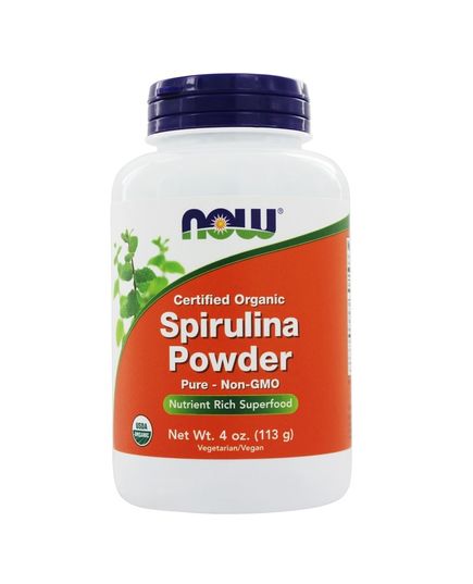 Органическая Спирулина, Порошок, Organic Spirulina, Now Foods, 113 гр 