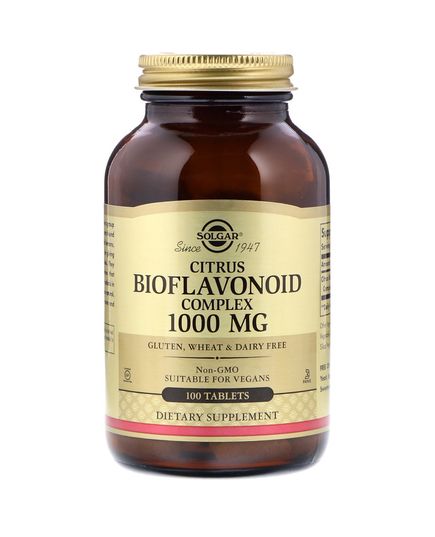 Цитрусовые Биофлавоноиды, 1000 mg,  Citrus Bioflavonoids Complex, Solgar, 100 таблеток 