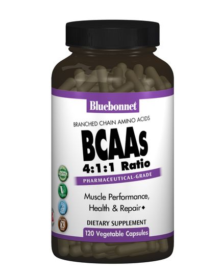 BCAAs (Розгалужені Ціпки Амінокислот), Bluebonnet Nutrition, 120 гелевих капсул 