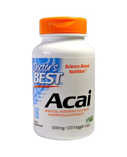 Асаи, Acai, Doctor's Best, 500 мг, 120 гелевых капсул 