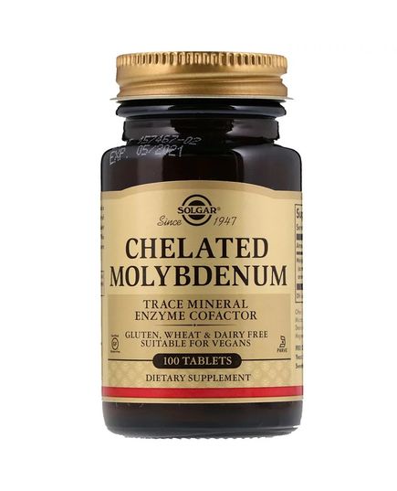 Молибден Хелат, Chelated Molybdenum, Solgar, 100 таблеток 