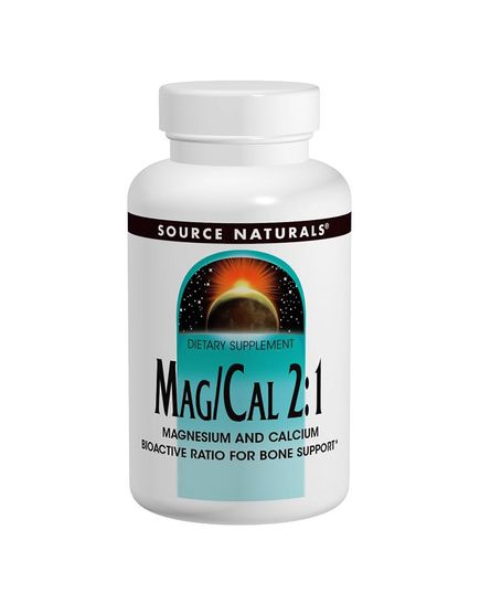 Магний Кальций 2:1, 370 мг, Source Naturals, 180 капсул 