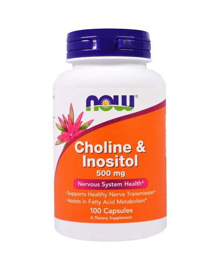 Холін (В4) та Інозітол (В8), Choline & Inositol, Now Foods, 500 мг, 100 вегетаріанських капсул 