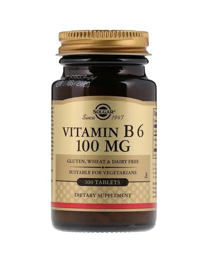 Вітамін В6, Vitamin B6, Solgar, 100 мг, 100 таблеток 