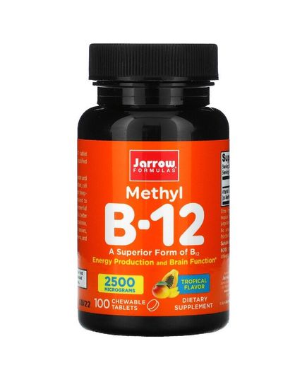 Метил B-12, 2500 мкг, тропический вкус, Methyl B-12, Jarrow Formulas, 100 жевательных таблеток 