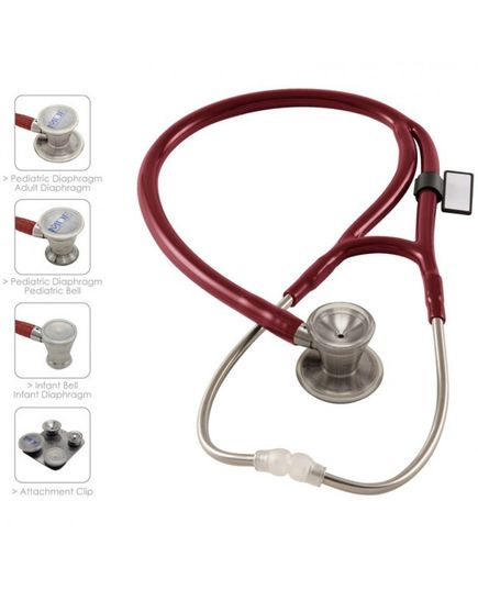 Стетоскоп ProCardial C3, c двойной головкой ( головка нержавеющая сталь) 797СС-17 (цвет бордовый), MDF 