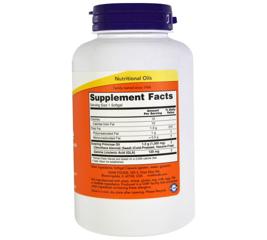 ᐈ Масло Примулы Вечерней 1300mg, Now Foods, 120 желатиновых капсул ...